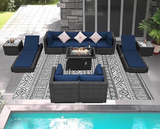 NICESOUL 11 Piece Sectional Patio Set - Image 2