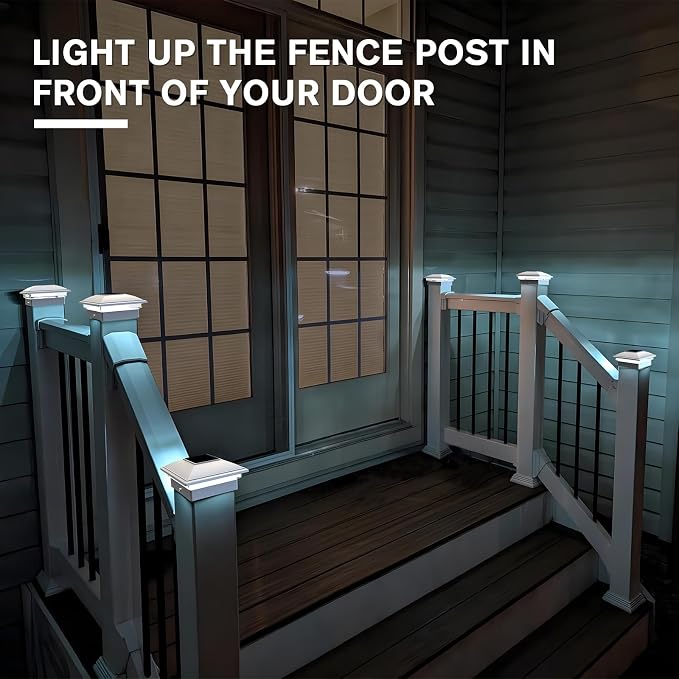 VOLISUN Solar Post Cap Light Outdoor Waterproof 12pack, Solar Fence - Image 3