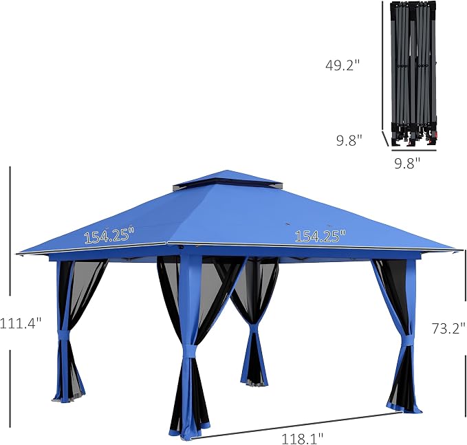 Outsunny 13' x 13' Pop Up Gazebo - Image 7