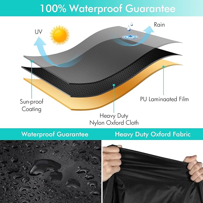 WLEAFJ Patio Sofa Cover Waterproof, 3-Seater Outdoor Sofa, Heavy Duty Deep - Image 4