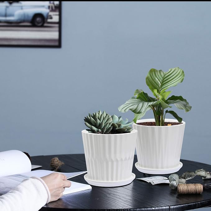 Plant Pots - 6.7 Inch Cylinder Ceramic Planters - Image 5
