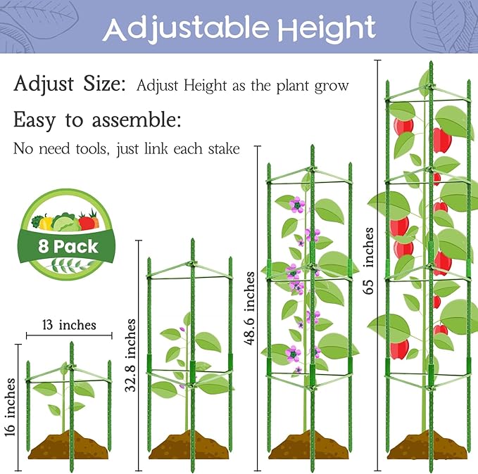 Legigo 8-Pack Up to 63inch Tomato Cages - Image 2