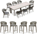 PURPLE LEAF 8-Piece Patio Dining Set Outdoor Furniture Rectangular Table and by PURPLELEAF