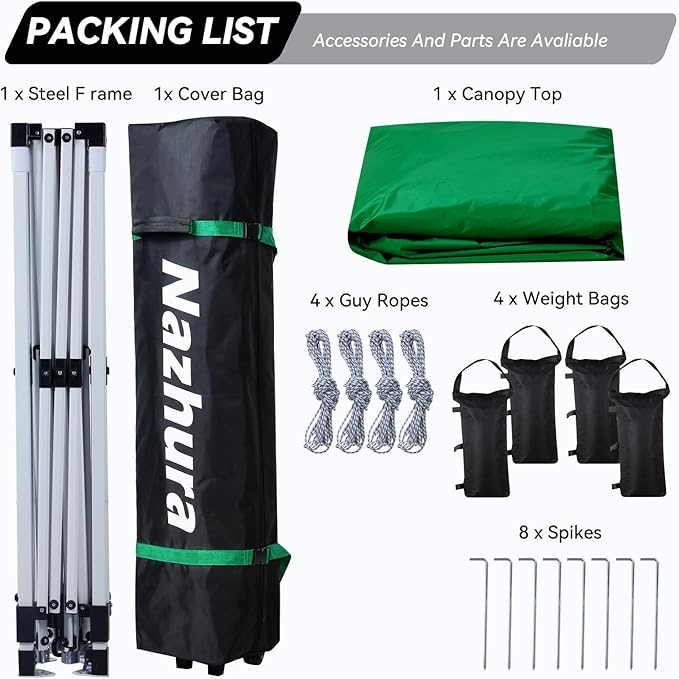 Nazhura 10' x 10' Pop Up Canopy Tent - Image 3