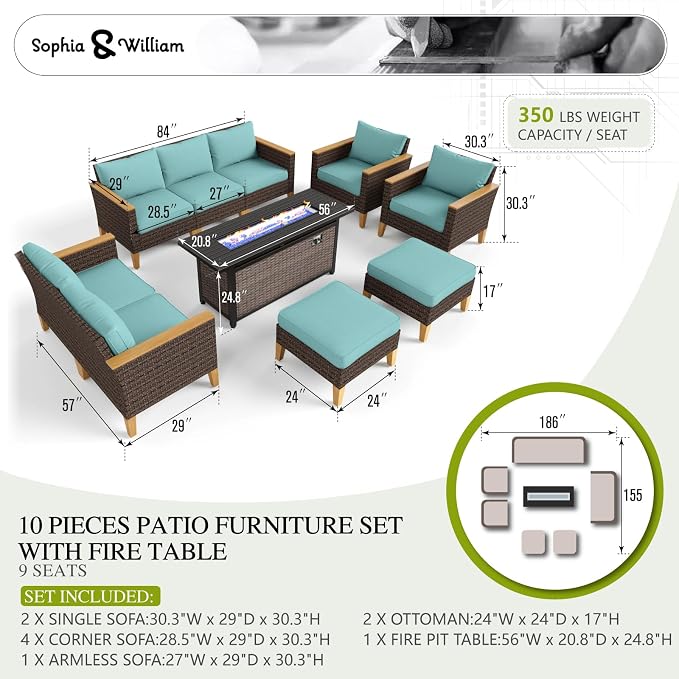 Sophia & William Patio Furniture Set - Image 7
