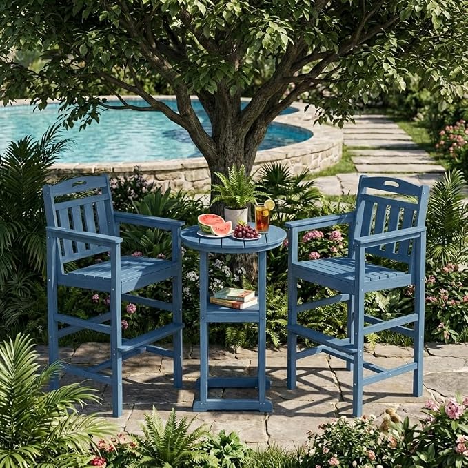 Ciokea Heavy Duty Bar Height Chair, 380lbs Outdoor Adirondack Tall Bar Chair - Image 4