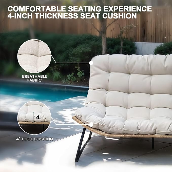 Crestlive Products Outdoor Loveseat 3PCS, Outdoor Sofa Set, All-Weather Boho - Image 4