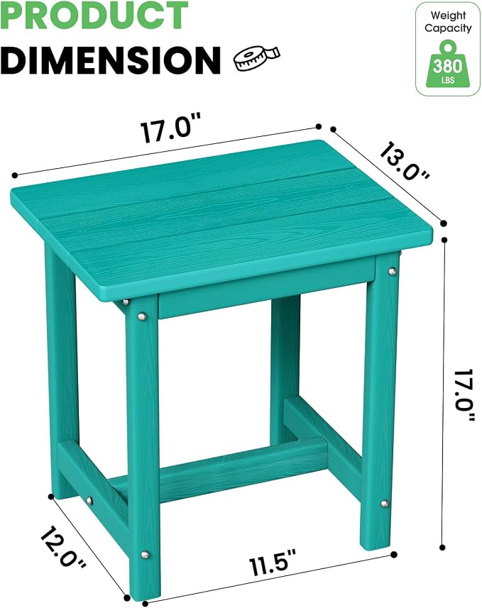 Outdoor Side Table, HDPE Small Outdoor Table, Adirondack Side Tables, Outside - Image 2