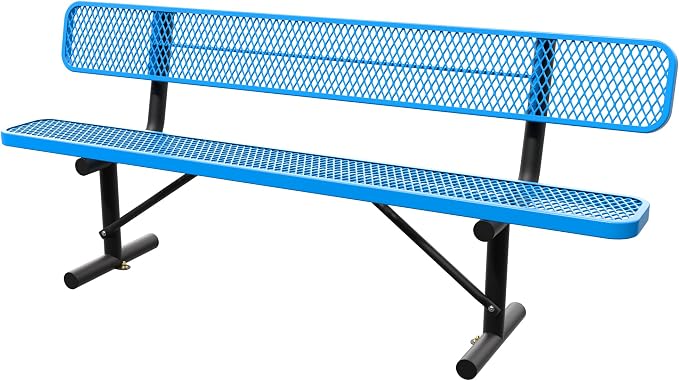 8 FT Steel Park Bench for Outside, Outdoor Bench by Sunnibety