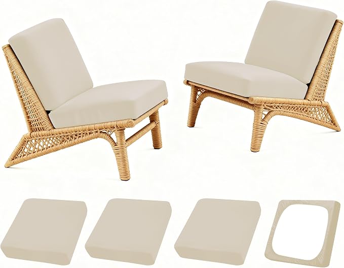 Patio Stretch Cushion Covers, Chair Cushion Covers& Sofa Replacement Slipcovers by SUKAIKEQA