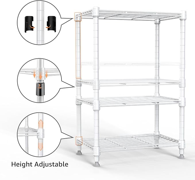 450 lbs Wire Storage Shelving 3-Tier Utility Shelving Unit Steel Organizer Wire - Image 9