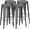 Shahoo 30 Inches Metal Bar Stools Counter Height Stackable Backless Stools by BuynowfromShahoo