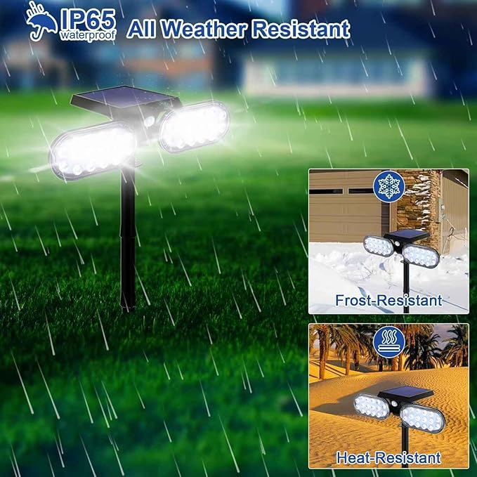 EMANER Motion Lights Solar Powered, Outdoor Solar Flood Lights, Stay On or - Image 5