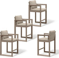 PURPLE LEAF Outdoor Counter Height Bar Stools Set of 4 27 Inch Modern Aluminum by Unknown
