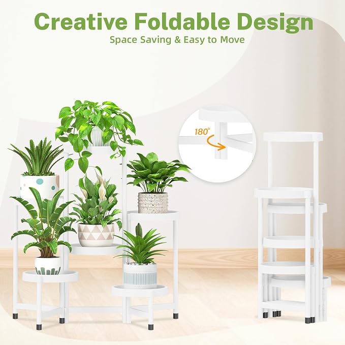 iDavosic.ly 6 Tier Folding Plant Stand Indoor Outdoor - Image 3