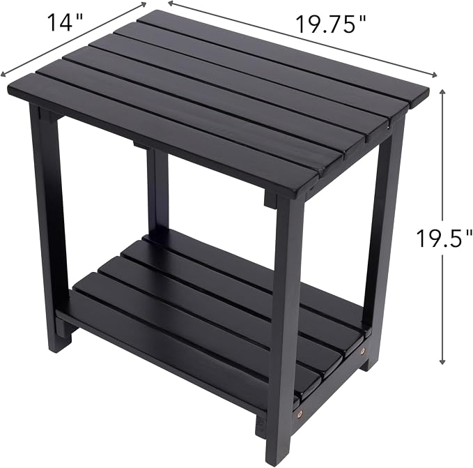 Shine Company Indoor/Outdoor Providence Rectangular Acacia Wooden Side Table - Image 3