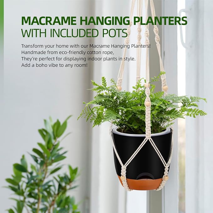 2-Pack 7.2-Inch Self-Watering Hanging Planters - Image 6