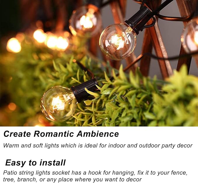 Abeja Outdoor String Light 100 Ft G40 Patio Lights - Image 4