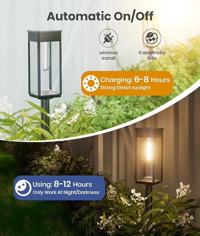 Solar Pathway Lights Outdoor, 8 Pack Bright Solar Lights Outdoor, Auto On/Off - Image 7