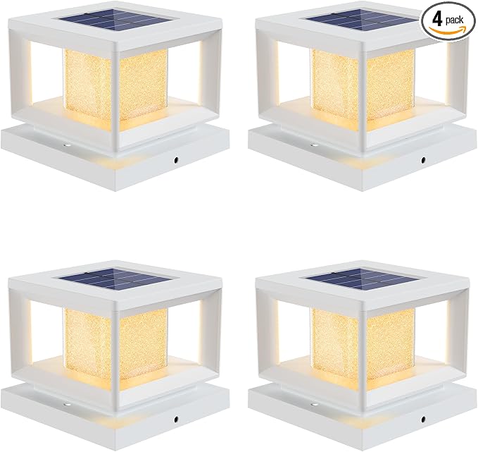 Mlambert 4 Pack Solar Post Lights Outdoor, Waterproof Fence Cap by Mlambert