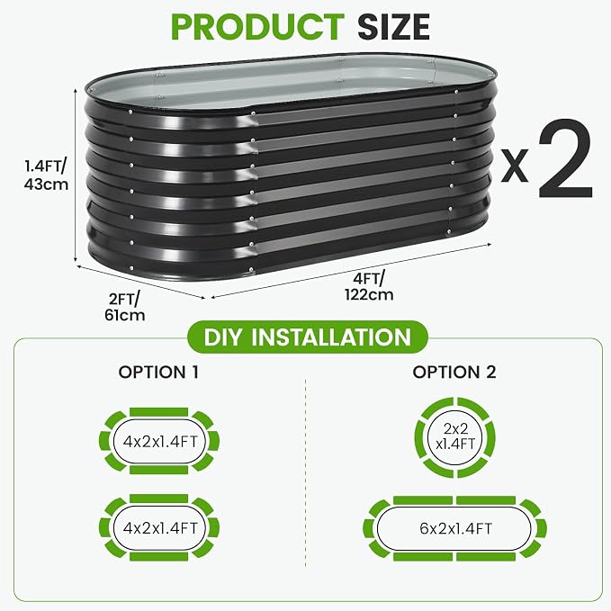 Galvanized Raised Garden Bed Outdoor |17'' Tall Planter Box Outdoor - Image 6