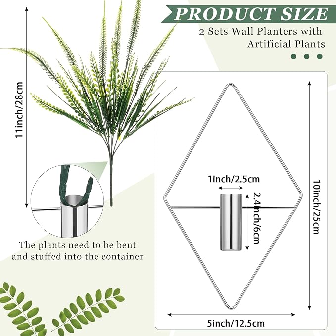 2 Pieces Wall Decor Hanging Planters - Image 2