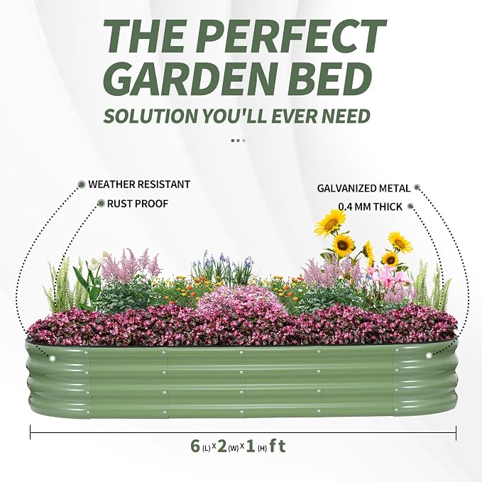 1MORE Galvanized Raised Garden Bed- Planter Garden Boxes Outdoor, Raised Beds - Image 5