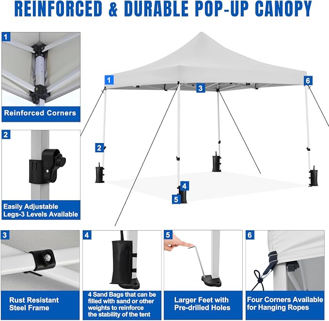 Yesker 10x10 Pop Up Canopy Tent - Image 5