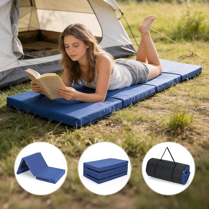ABORON Camping Cot with 2in Memory Foam Trifold Mattress, 900LBS Heavy Duty - Image 5