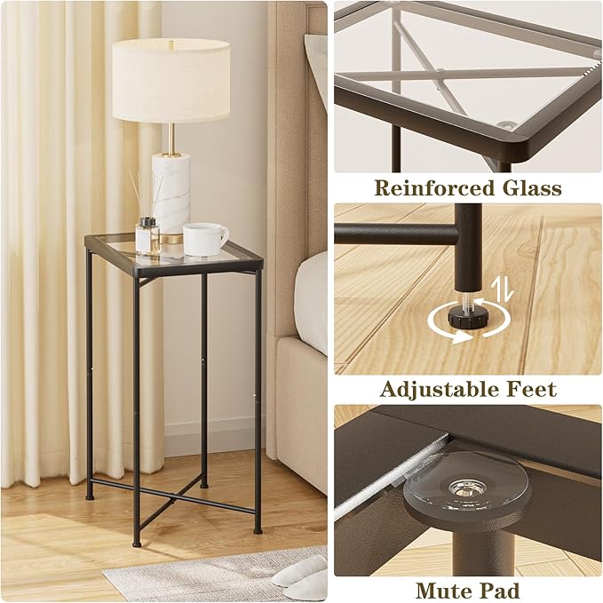 Garden 4 you Small Side Table, Glass End Table, Outdoor Side Table - Image 6
