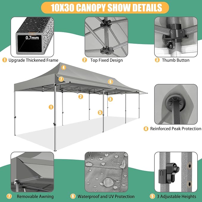 COBIZI 10x30 Pop Up Canopy Tent - Image 5