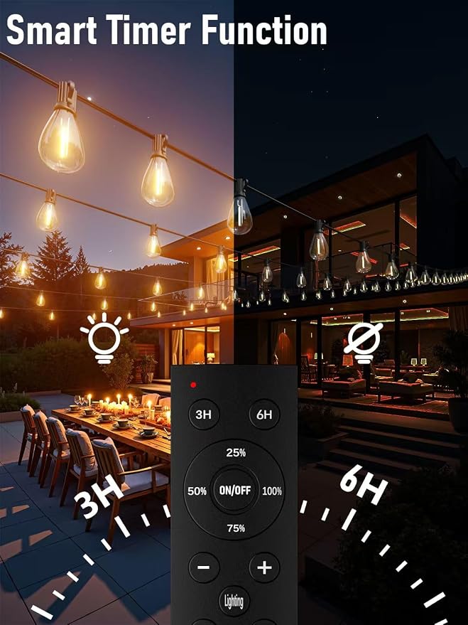 luckystyle 50FT LED Outdoor String Lights - Image 5