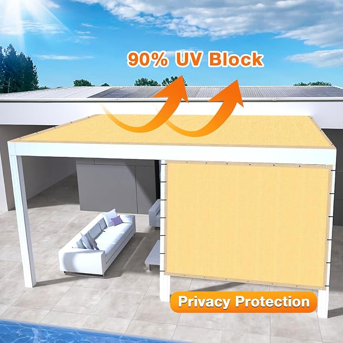 Artpuch Outdoor Pergola Shade Cover 6x19 FT Sun Shade Cloth - Image 3