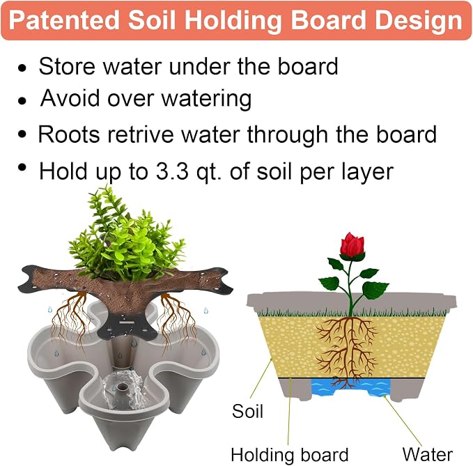 GameXcel Vertical Planter, 6 Tier Stackable Strawberry Planter - Image 7