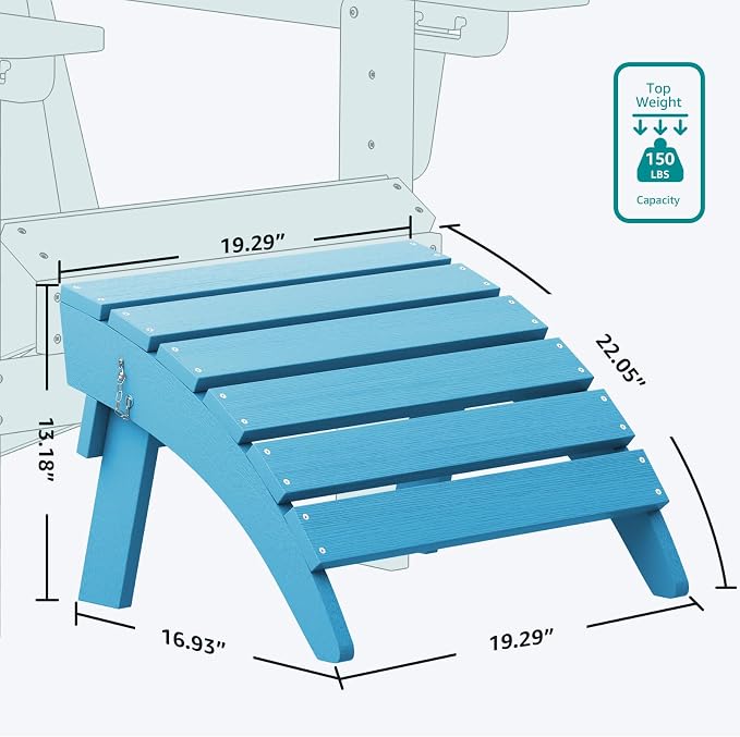 SERWALL Folding Adirondack Chair Footrest, Adirondack Ottoman Without Assembly - Image 5