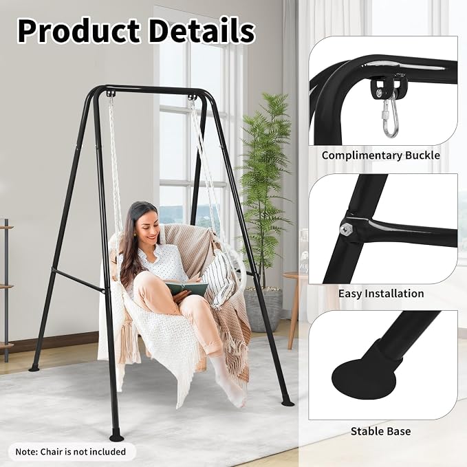 Hammock Chair Stand, Heavy-Duty A-Frame Metal Swing Stand - Image 3