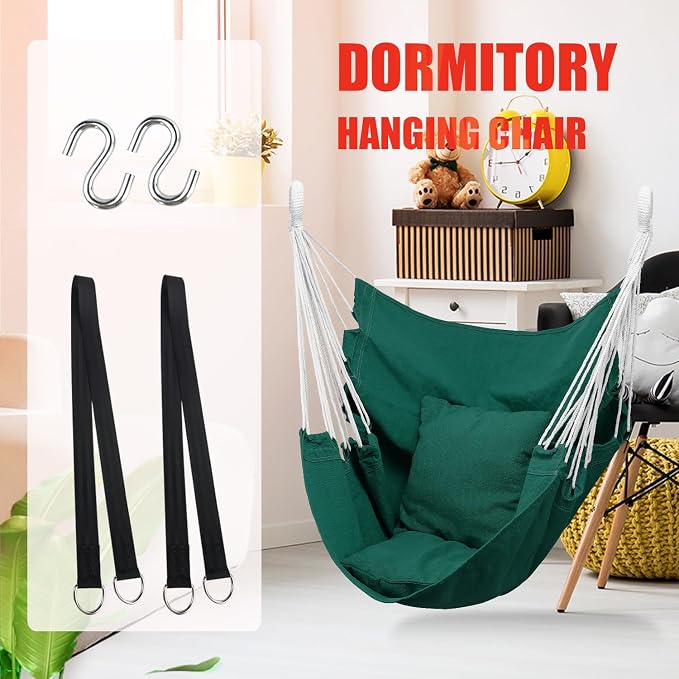 Hommtina Hammock Chair Hanging Rope Swing, Max 300 Lbs Hanging Chair - Image 7