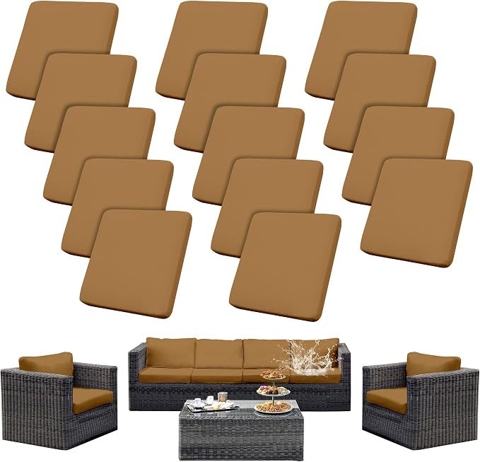 Outdoor Cushion Covers Set, Replacement by SUKAIKEQA