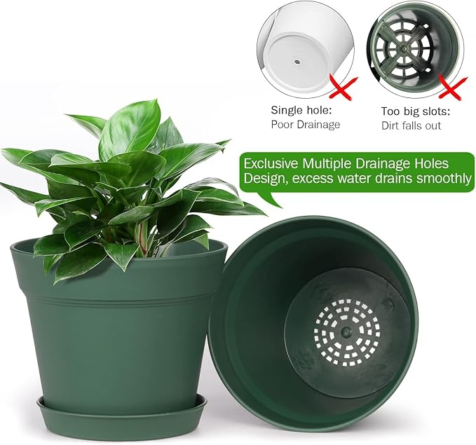 homenote Plant Pots, 7.5 Inch Flower Pots - Image 4