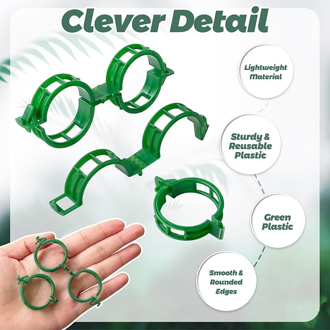 OJYUDD 400 Pcs Tomato Clips, Plastic Vine Clips, Plant Support Clips - Image 3