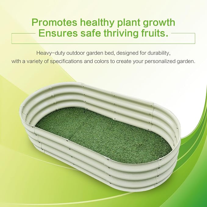 Gardmax Galvanized Raised Garden Bed, Lightweight Planter Boxes Outdoor - Image 4
