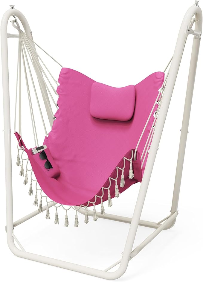 Hammock Chair with Stand, Heavy-Duty Hanging Chair with Stand, by TOREVSIOR