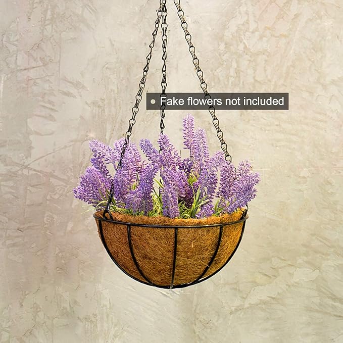 Tosnail 3 Pack 10" Metal Hanging Flower Pots Hanging Planters Plant Basket - Image 7