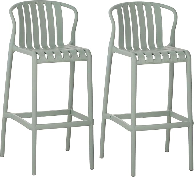 Christopher Knight Home Lenno Outdoor Plastic Bar Stools Set of 2, Patio Bar - Image 4