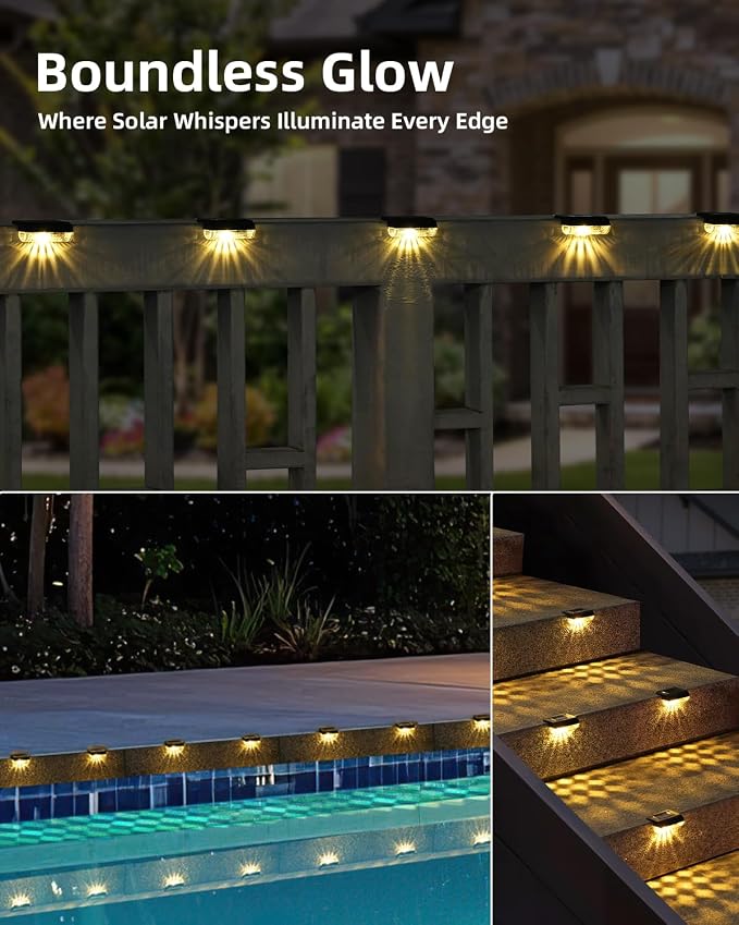 Herzla 16 Pack Solar Deck Step Lights, Solar Step Lights - Image 3