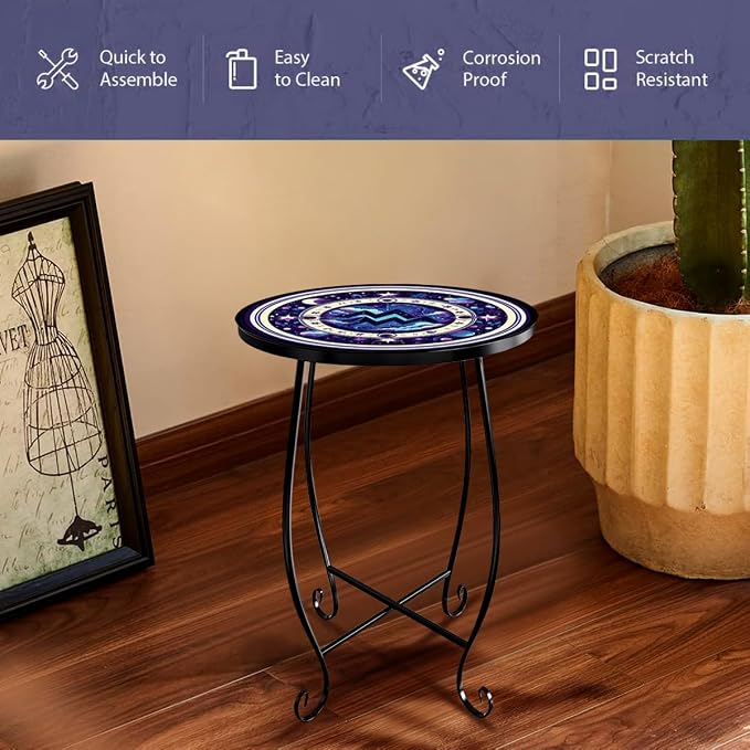 15 Inch Tall Patio Side Table, Small Patio Table - Image 4