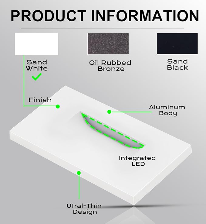 CLOUDY BAY 3 Color 120V Dimmable LED Indoor Outdoor Step Light, - Image 2