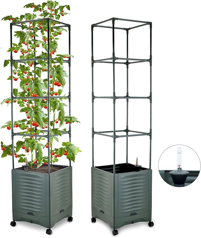 Tomato Planter Pot Tomato Box Raised Garden Bed 56.5" Tall Self-Watering and by TeCreatio