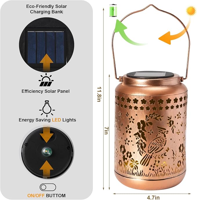Cardinal Solar Lantern Outdoor Cardinal Decor Garden Decor Waterproof Light - Image 6