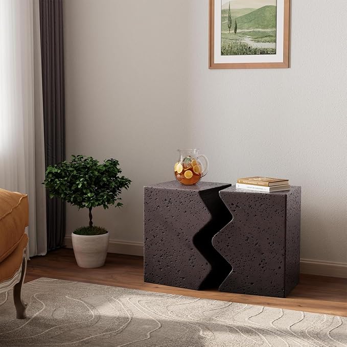 COSIEST Concrete Side Table, Decorative Garden Stools - Image 3